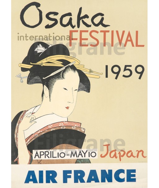 AIRLINES OSAKA 1959 Rpfh-POSTER/REPRODUCTION d1 AFFICHE VINTAGE 50-70% off 