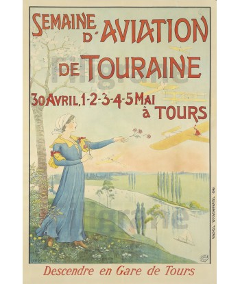 AIRLINES  SEMAINE AVIATION TOURAINE POSTER*POSTER/REPRO d1 AFFICHE VINTAGE En savoir plus