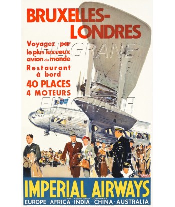 IMPERIAL AIRWAYS AVION Rdlq-POSTER/REPRODUCTION d1 AFFICHE VINTAGE de l' environnement