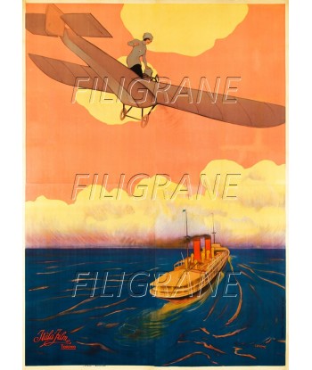 ITALA FILM AVION BATEAU Rmkm-POSTER/REPRODUCTION d1 AFFICHE VINTAGE pour bénéficier 