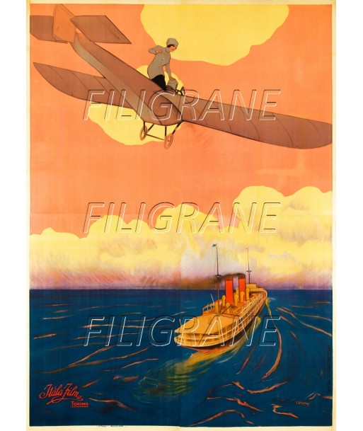 ITALA FILM AVION BATEAU Rmkm-POSTER/REPRODUCTION d1 AFFICHE VINTAGE pour bénéficier 