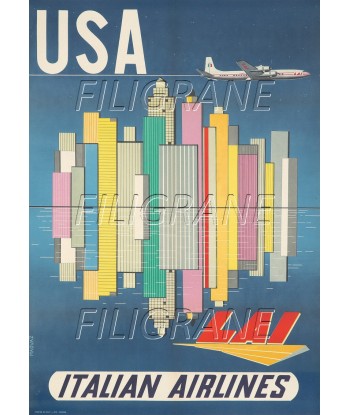 ITALIAN AIRLINES USA Rvlg-POSTER/REPRODUCTION d1 AFFICHE VINTAGE shop