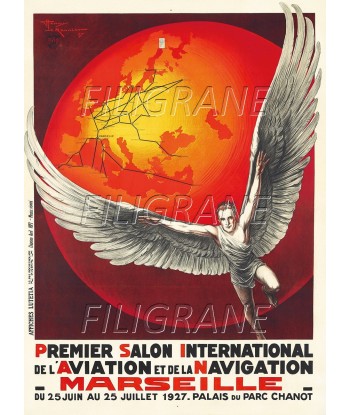 MARSEILLE SALON AVION 1927 Rddz-POSTER/REPRODUCTION d1 AFFICHE VINTAGE l'évolution des habitudes 