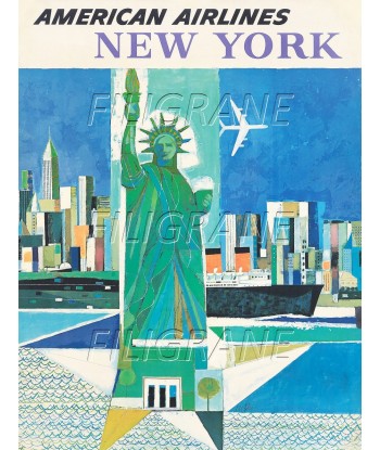 NEW YORK AMERICAN AIRLINES Rlws-POSTER/REPRODUCTION d1 AFFICHE VINTAGE À commander