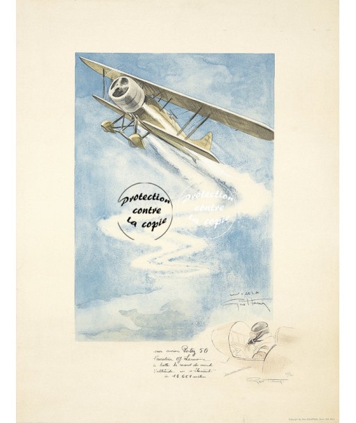 POTEZ AVION Rf38-POSTER/REPRODUCTION d1 AFFICHE VINTAGE de France