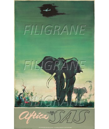 SAS AFRICA AVION Rkez-POSTER/REPRODUCTION d1 AFFICHE VINTAGE de l' environnement