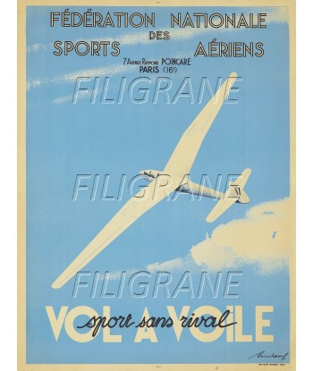 VOL A VOILE AVION Rrts-POSTER/REPRODUCTION d1 AFFICHE VINTAGE le des métaux précieux