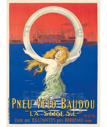 PNEU VéLO BAUDOU Rf196-POSTER/REPRODUCTION d1 AFFICHE VINTAGE livraison et retour toujours gratuits