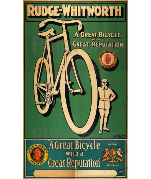 RUDGE WHITWORTH VéLO/CYCLES Ro-POSTER/REPRODUCTION d1 AFFICHE VINTAGE Véritable concentré