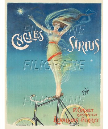 SIRIUS VéLO/CYCLES Rqkj-POSTER/REPRODUCTION d1 AFFICHE VINTAGE Les magasins à Paris et en Île-de-France