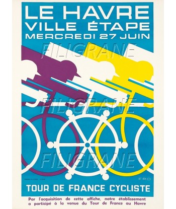 TOUR de FRANCE le HAVRE VéLO Racn-POSTER/REPRODUCTION d1 AFFICHE VINTAGE à prix réduit toute l'année