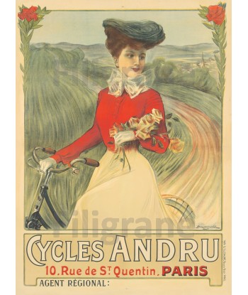 VéLO/CYCLES ANDRU Rf36-POSTER/REPRODUCTION d1 AFFICHE VINTAGE Paris Déstockage Promo