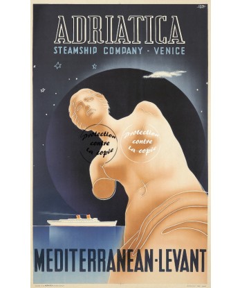 ADRIATICA BATEAU Rf24-POSTER/REPRODUCTION d1 AFFICHE VINTAGE hantent personnes