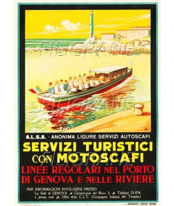 GENOVA BATEAU Rmeh-POSTER/REPRODUCTION d1 AFFICHE VINTAGE À commander