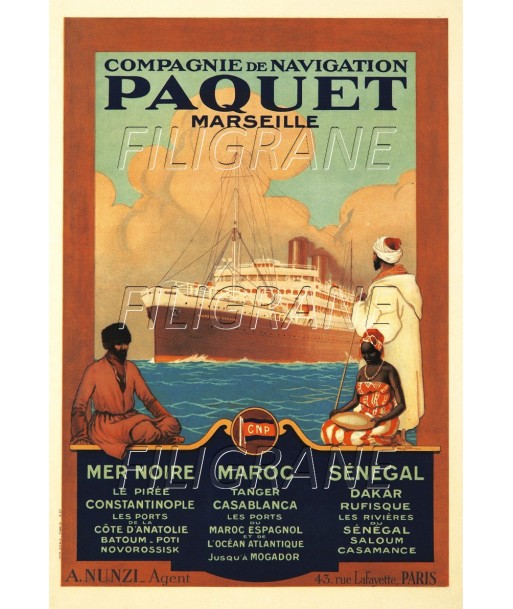 PAQUET BATEAU MARSEILLE Rdlo-POSTER/REPRODUCTION d1 AFFICHE VINTAGE acheter en ligne