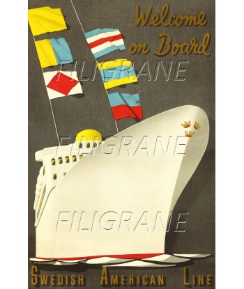 SWEDISH AMERICAN LINE BATEAU Rbqs-POSTER/REPRODUCTION d1 AFFICHE VINTAGE prix pour 