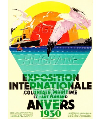 ANVERS EXPO 1930 Rrhc-POSTER/REPRODUCTION d1 AFFICHE VINTAGE JUSQU'A -70%! 