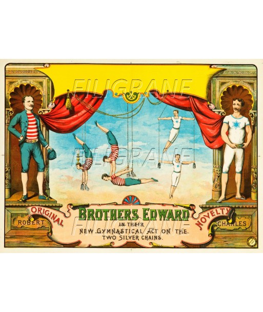 BROTHERS EDWARD CIRQUE Rjxr-POSTER/REPRODUCTION d1 AFFICHE VINTAGE les ctes