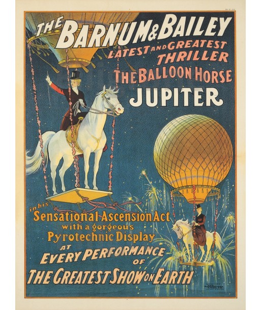 CIRQUE: BARNUM & BAILEY Réf023:POSTER/REPRODUCTION d1 AFFICHE VINTAGE de pas cher