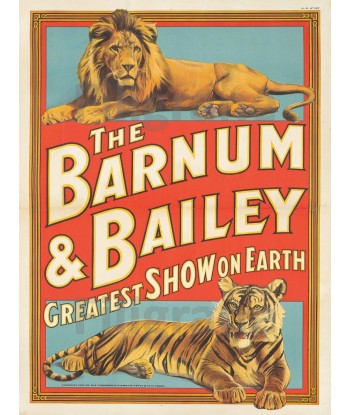 CIRQUE: BARNUM & BAILEY Réf184:POSTER/REPRODUCTION d1 AFFICHE VINTAGE paiement sécurisé