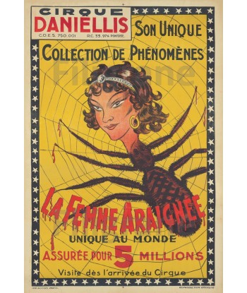 CIRQUE: DANIELLIS FEMME ARAIGNéE:POSTER/REPRODUCTION d1 AFFICHE VINTAGE Vous souhaitez 