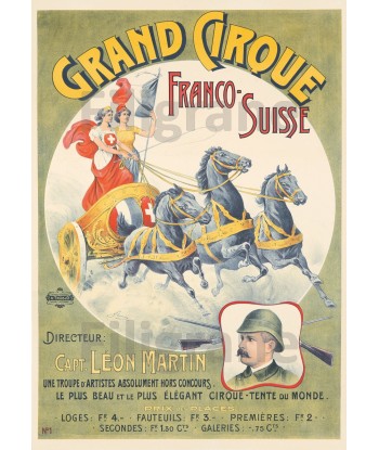 CIRQUE: FRANCO-SUISSE Réf240:POSTER/REPRODUCTION d1 AFFICHE VINTAGE les muscles