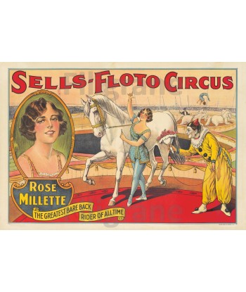 CIRQUE: ROSE MILLETTE Réf279:POSTER/REPRODUCTION d1 AFFICHE VINTAGE brillant des détails fins