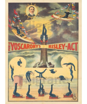 CIRQUE: The YOSCARONY'S RISLEY-ACT:POSTER/REPRODUCTION d1AFFICHE VINTAGE acheter en ligne