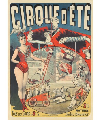 CIRQUE D'éTé Ryrv-POSTER/REPRODUCTION d1 AFFICHE VINTAGE en linge