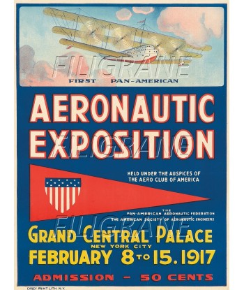 EXPO AéRONAUTIQUE 1917 USA Rbgn-POSTER/REPRODUCTION d1 AFFICHE VINTAGE Par le système avancé 