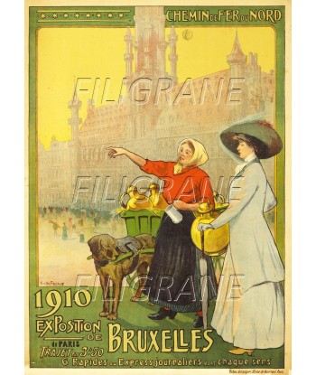 EXPO BRUXELLES 1910 Rbzg-POSTER/REPRODUCTION d1 AFFICHE VINTAGE de technologie