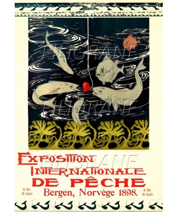 EXPO PêCHE NORVèGE 1898 Radm-POSTER/REPRODUCTION d1 AFFICHE VINTAGE ou a consommer sur place