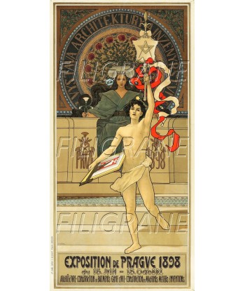 PRAGUE EXPO 1898 Rvlb-POSTER/REPRODUCTION d1 AFFICHE VINTAGE En savoir plus