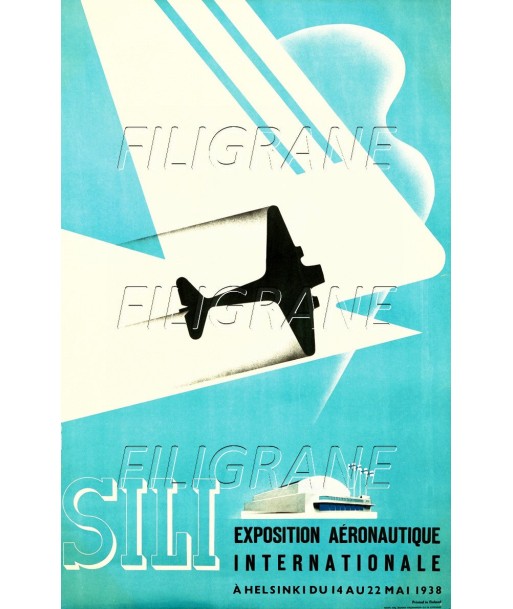 SILI EXPO AéRONAUTIQUE 1938 Rjeo-POSTER/REPRODUCTION d1 AFFICHE VINTAGE offre 