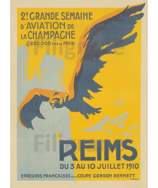 AVIATION REIMS 1910 Rf14-POSTER/REPRODUCTION d1 AFFICHE VINTAGE 2 - 3 jours ouvrés.