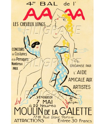 BAL de L'AAA Rlxf-POSTER/REPRODUCTION d1 AFFICHE VINTAGE de France