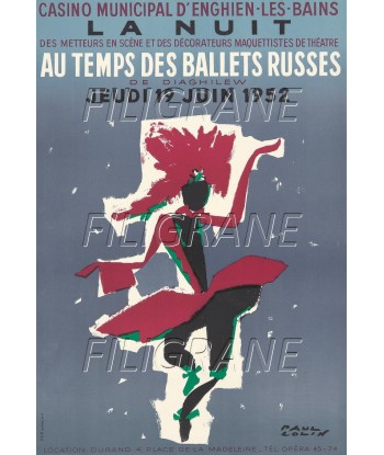 BALLETS RUSSES ENGHEIN 1952 Rjgz-POSTER/REPRODUCTION d1 AFFICHE VINTAGE l'achat 