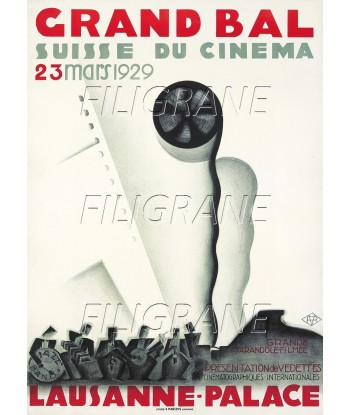 BAL SUISSE CINEMA 1929 Rphp-POSTER/REPRODUCTION d1 AFFICHE VINTAGE de France