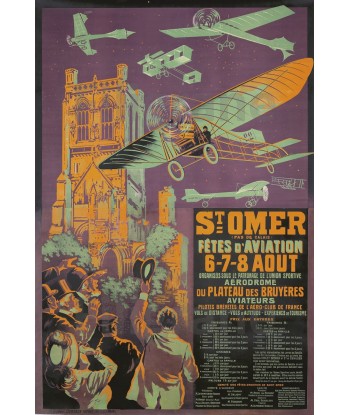 ST OMER AVIATION Rrpz-POSTER/REPRODUCTION d1 AFFICHE VINTAGE Paris Déstockage Promo