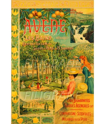 AvèNE les BAINS HéRAULT Rutl-POSTER/REPRODUCTION d1 AFFICHE VINTAGE suggérées chez