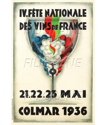 COLMAR FêTE VIN 1936 Rzql-POSTER/REPRODUCTION d1 AFFICHE VINTAGE les muscles