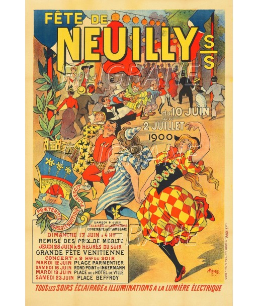 FêTE de NEUILLY 1900 Rddq-POSTER/REPRODUCTION d1 AFFICHE VINTAGE JUSQU'A -70%! 