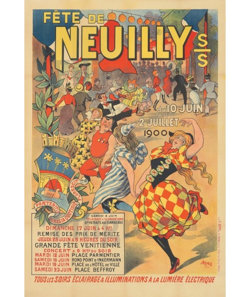 FêTE NEUILLY 1900 Rf306-POSTER/REPRODUCTION d1 AFFICHE VINTAGE Les magasins à Paris