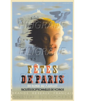 FêTES de PARIS  Rslp-POSTER/REPRODUCTION d1 AFFICHE VINTAGE Les magasins à Paris et en Île-de-France