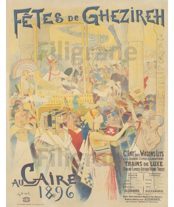 FêTES GHEZIREH CAIRE 1896-POSTER/REPRODUCTION d1 AFFICHE VINTAGE Economisez 