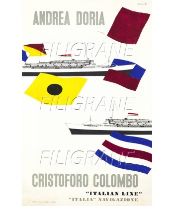 ANDREA DORIA PAQUEBOT Rpgq-POSTER/REPRODUCTION d1 AFFICHE VINTAGE Profitez des Offres !