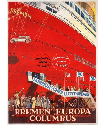 BREMEN PAQUEBOT Rf16-POSTER/REPRODUCTION d1 AFFICHE VINTAGE votre