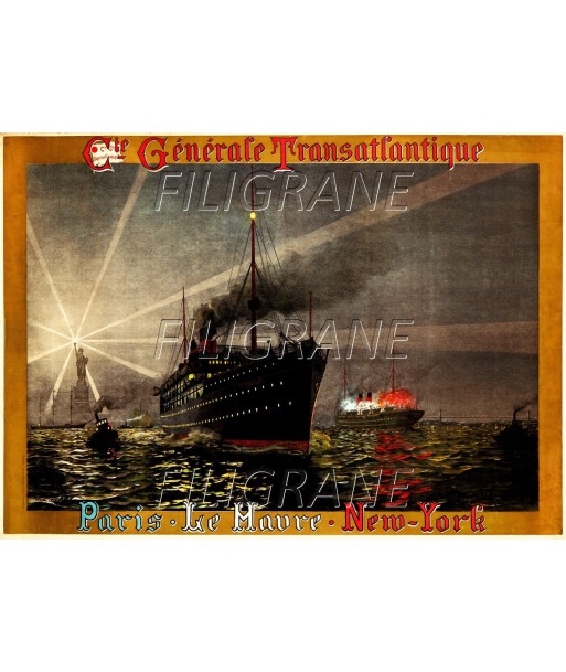 Cie TRANSATLANTIQUE PAQUEBOT Rsww-POSTER/REPRODUCTION d1 AFFICHE VINTAGE en linge