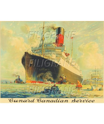 CUNARD CANADIAN PAQUEBOT Rbry-POSTER/REPRODUCTION d1 AFFICHE VINTAGE est présent 