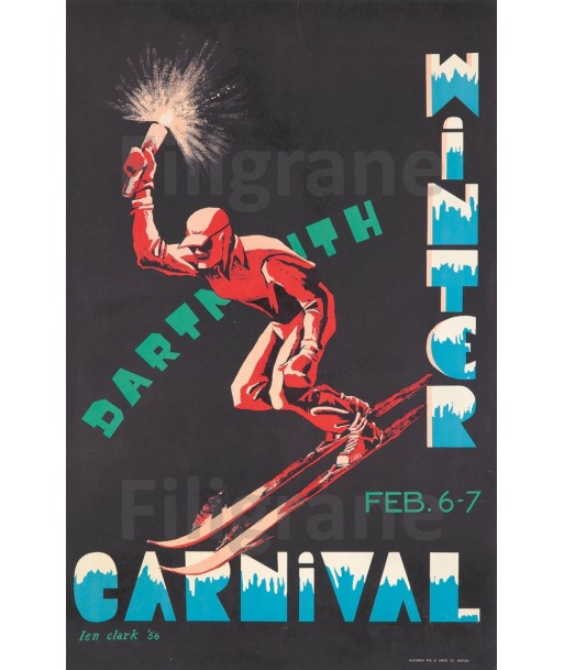 DARTMOUTH WINTER CARNIVAL Ryuy-POSTER/REPRODUCTION d1 AFFICHE VINTAGE pas cher chine